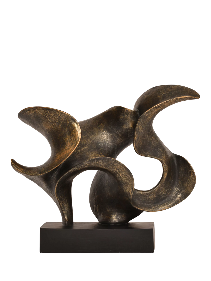 Libra Interiors abstract sculpture antique bronze H39.5cm, imported from the UK