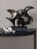Libra Interiors abstract sculpture antique bronze H39.5cm, imported from the UK