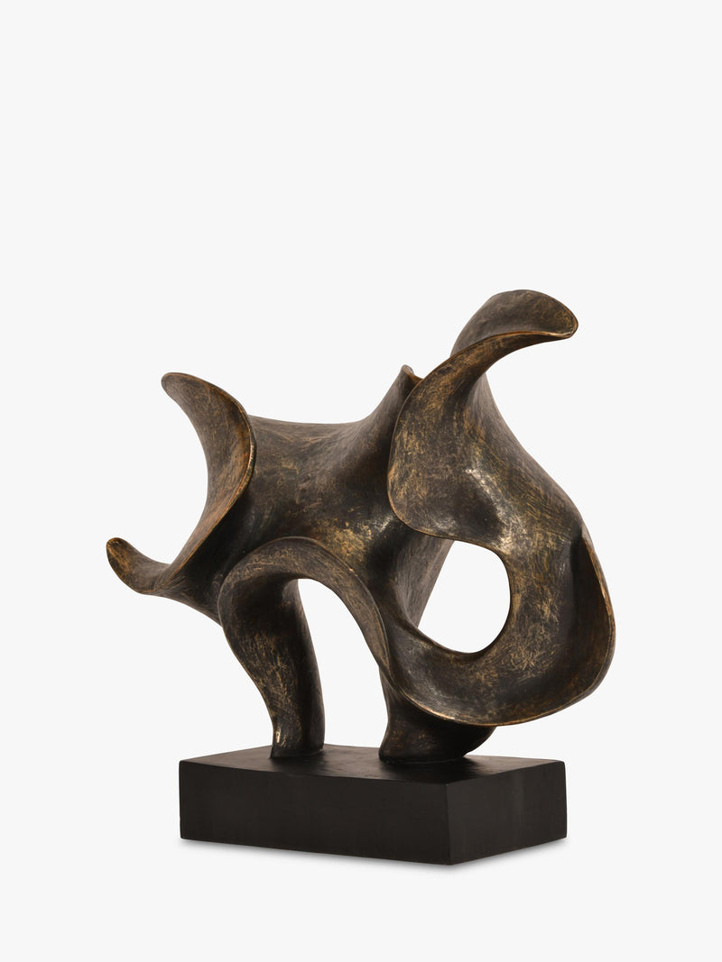 Libra Interiors abstract sculpture antique bronze H39.5cm, imported from the UK