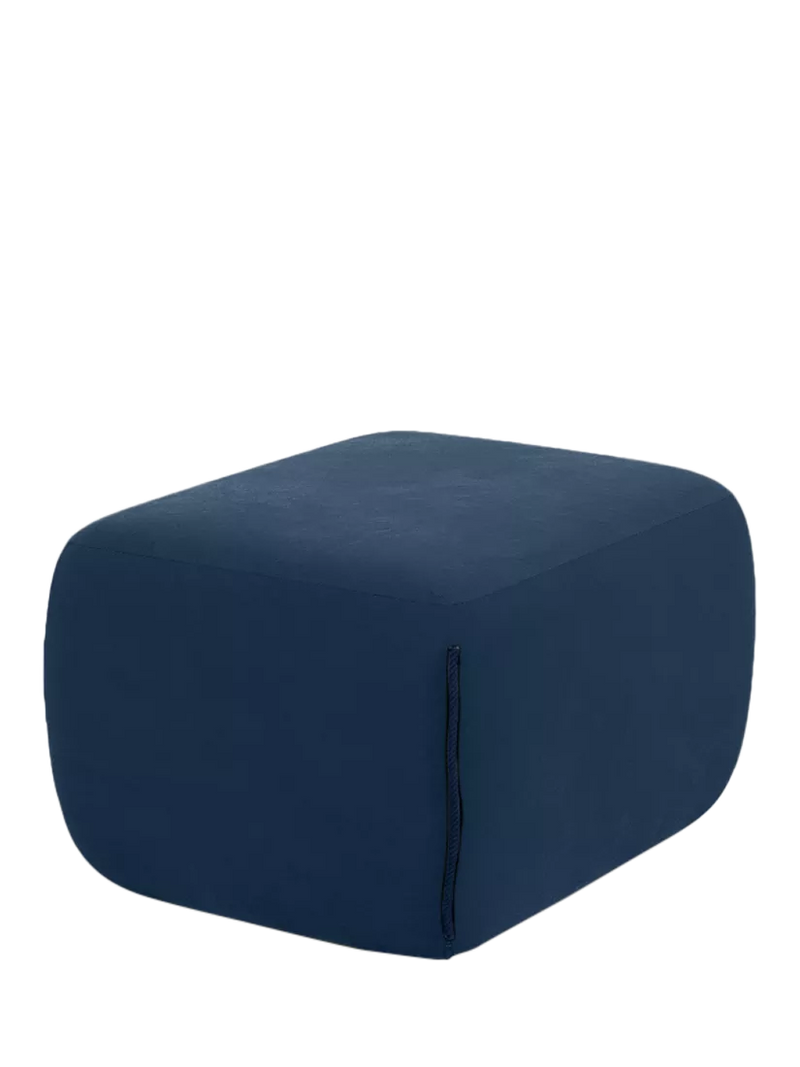 Cozmo Cozy pouffe footstool blue velvet blue piping, UK version