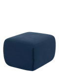 Cozmo Cozy pouffe footstool blue velvet blue piping, UK version