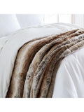 West Elm Faux Fur Throw Light Red - British product