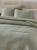 west elm Reflections Cotton Matelasse Bedspread, Super King - Light Green