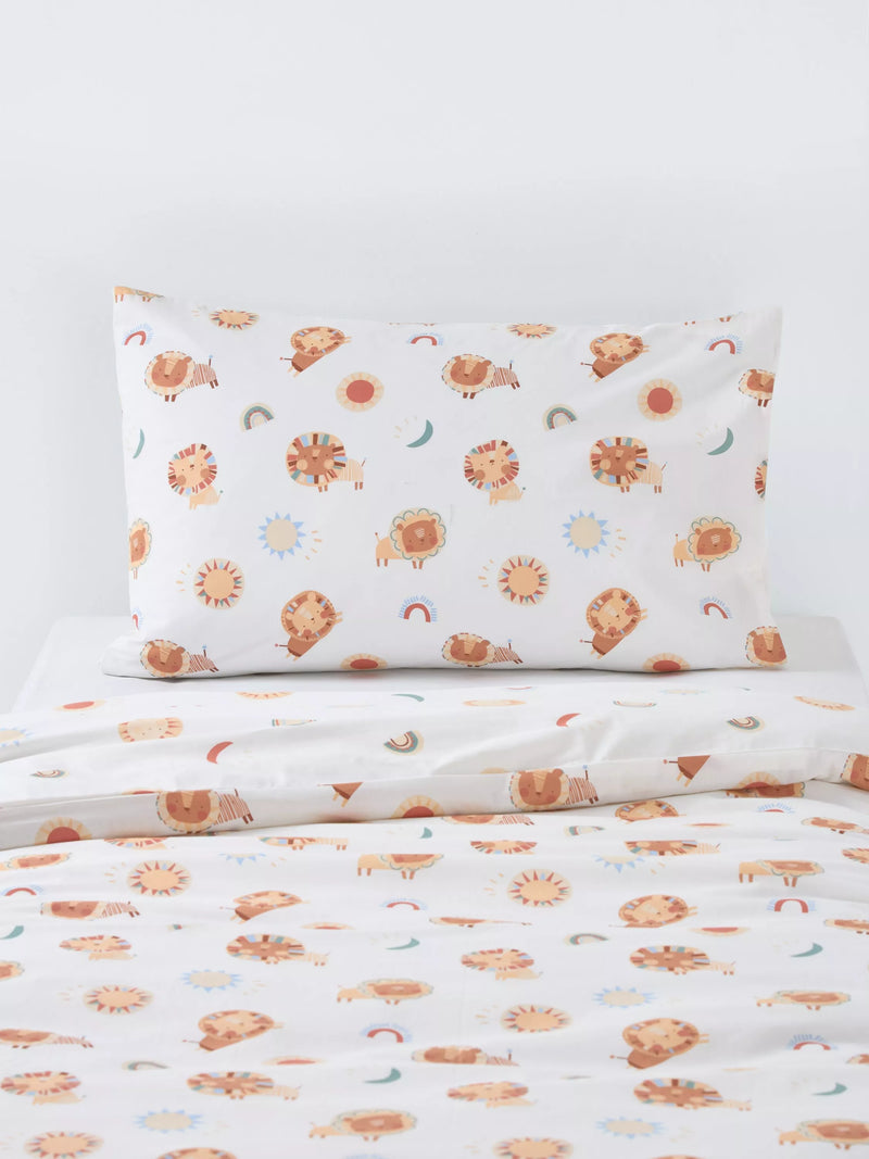 John Lewis kids lion print duvet cover set single pure cotton, UK version