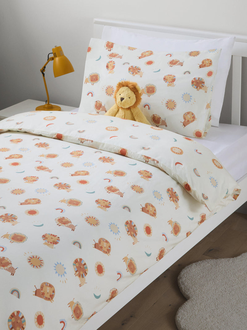 John Lewis kids lion print duvet cover set single pure cotton, UK version