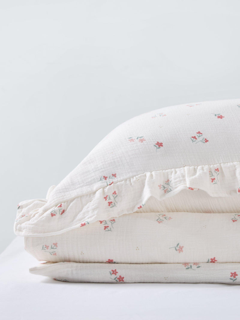 John Lewis kids primrose ruffle cotton duvet set white, UK version