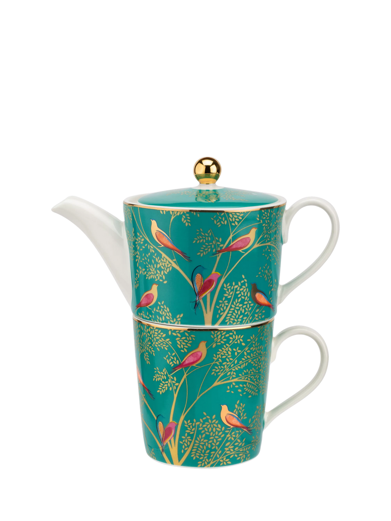 Sara Miller Chelsea Collection tea for one set fine china 350ml green, UK version