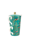 Sara Miller Chelsea Collection tea for one set fine china 350ml green, UK version