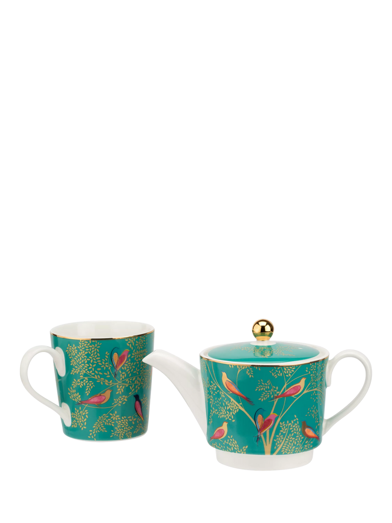 Sara Miller Chelsea Collection tea for one set fine china 350ml green, UK version