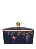 Sara Miller fine china butter dish navy with gold (British brand)