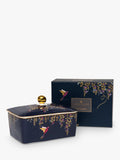 Sara Miller fine china butter dish navy with gold (British brand)