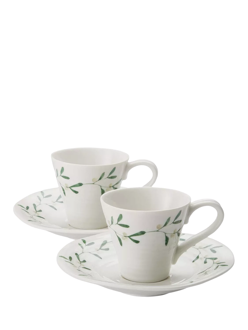 Sophie Conran Portmeirion mistletoe espresso cup saucer 80ml - British product