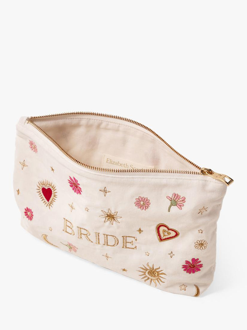 Elizabeth Scarlett golden love charm embroidered bride pouch - British product
