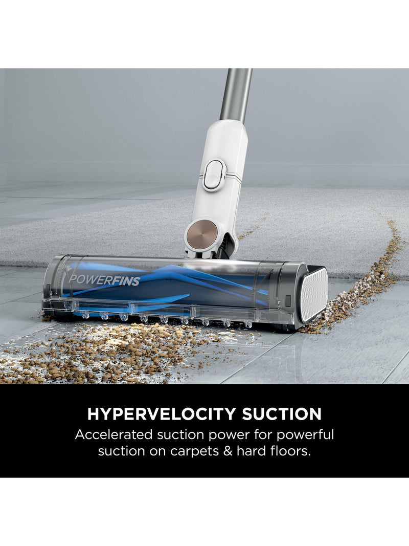Shark cordless vacuum cleaner in White, Navy and Brass, imported from the UK