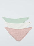 John Lewis baby dribble bib with pointelle design, pack of 3, UK version