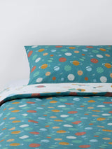 John Lewis John Lewis Kids' Rockets Planets Reversible Cotton Duvet Cover and Pillowcase Set- Buy online at McGrocer