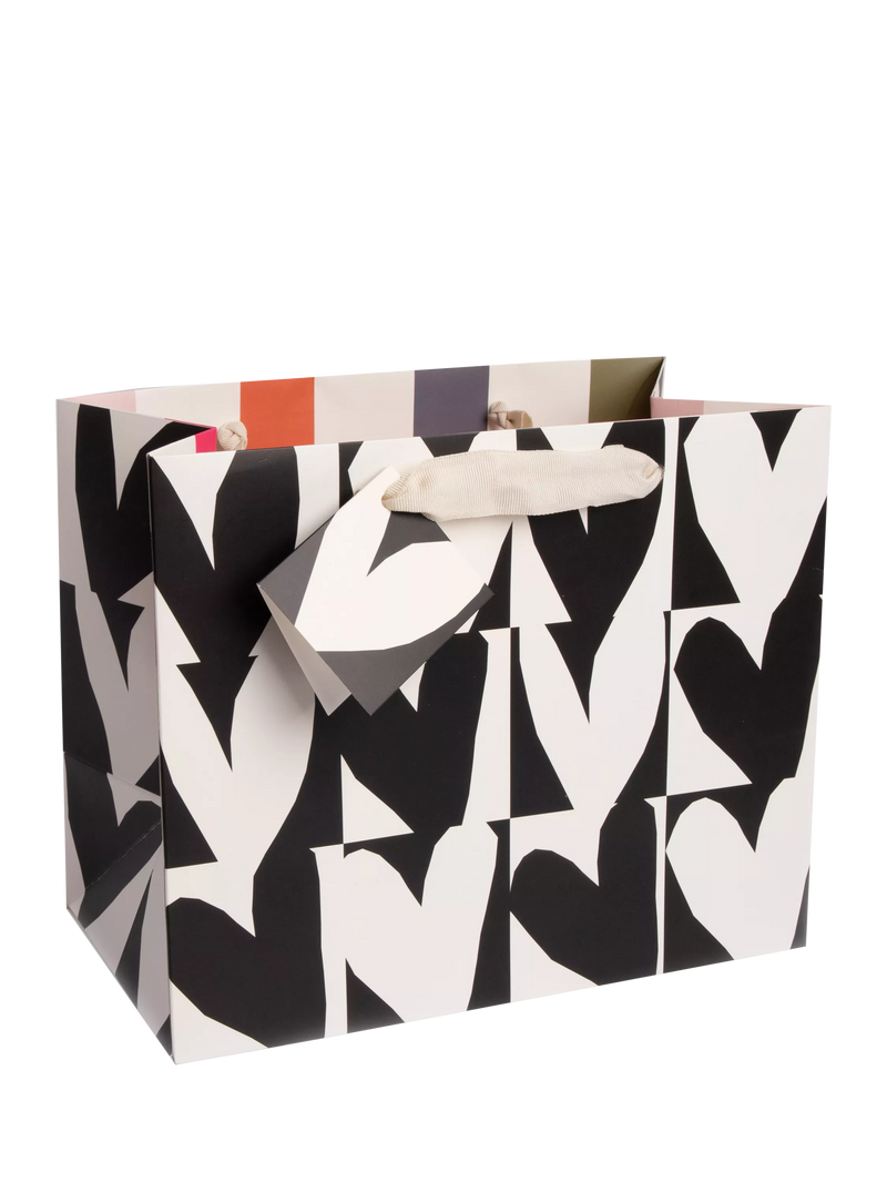 Caroline Gardner monochrome hearts gift bag medium, UK version