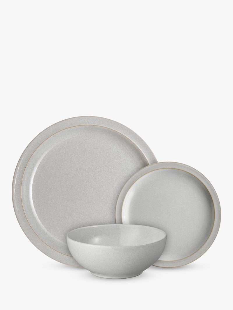 Denby Dove Grey stoneware dinnerware set 12 piece, UK version
