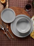 Denby Dove Grey stoneware dinnerware set 12 piece, UK version