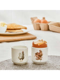 Wrendale Designs fine bone china egg cups set of 2 white multi feathery chicken designs (British brand)