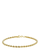 John Lewis IBB 9ct Gold Hollow Rope Chain Bracelet- Buy online at McGrocer