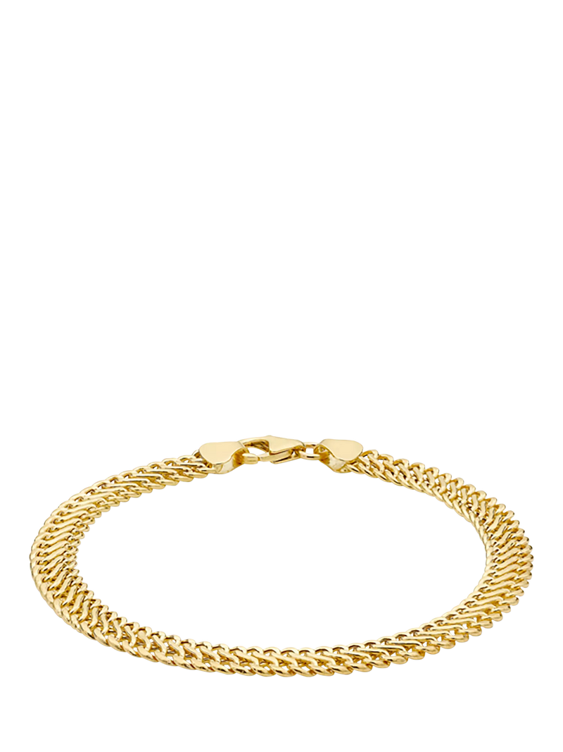 IBB 9ct gold hollow woven curb bracelet 19cm - British product