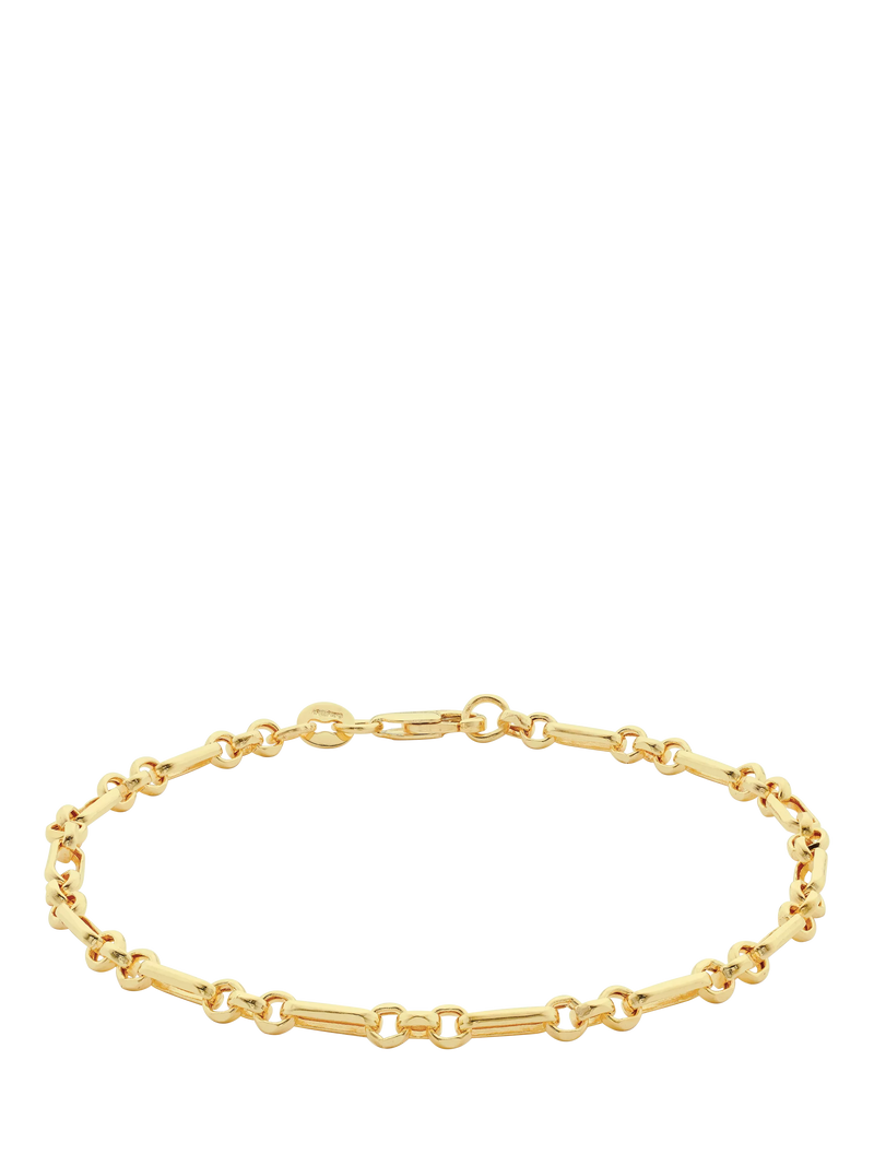 IBB gold diamond cut figaro belcher chain bracelet 19cm, UK version