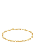 IBB gold diamond cut figaro belcher chain bracelet 19cm, UK version