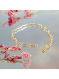 IBB gold diamond cut figaro belcher chain bracelet 19cm, UK version