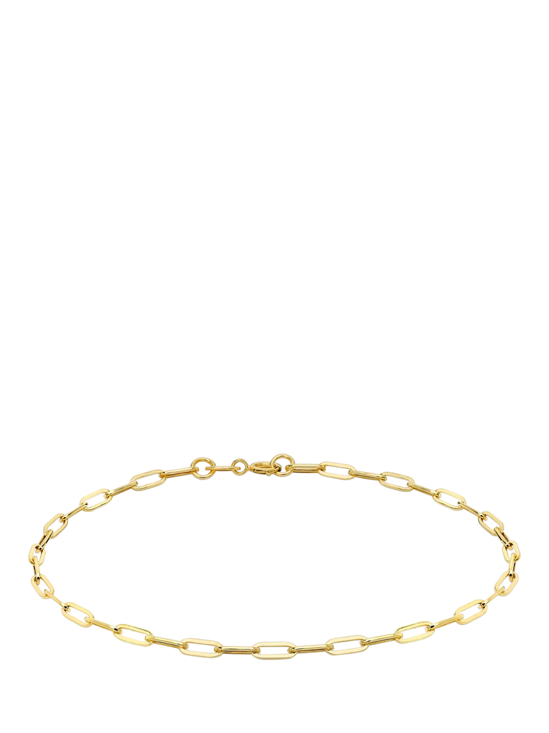 IBB 9ct gold paper chain bracelet 18.5cm (British brand)