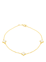 John Lewis IBB 9ct Gold Mother of Pearl Clover Petal Bracelet- Buy online at McGrocer