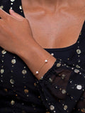 IBB 9ct gold pearl station bracelet 19cm, UK version