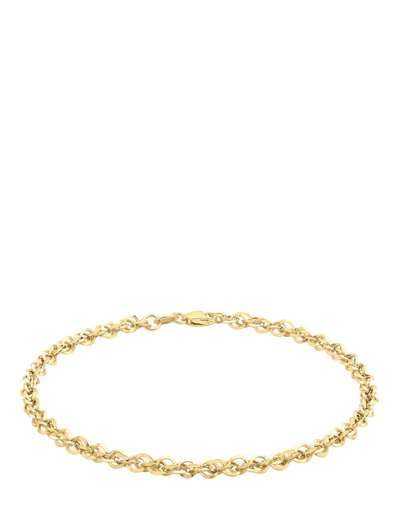 IBB 9ct gold diamond cut Prince of Wales bracelet 19cm, UK version