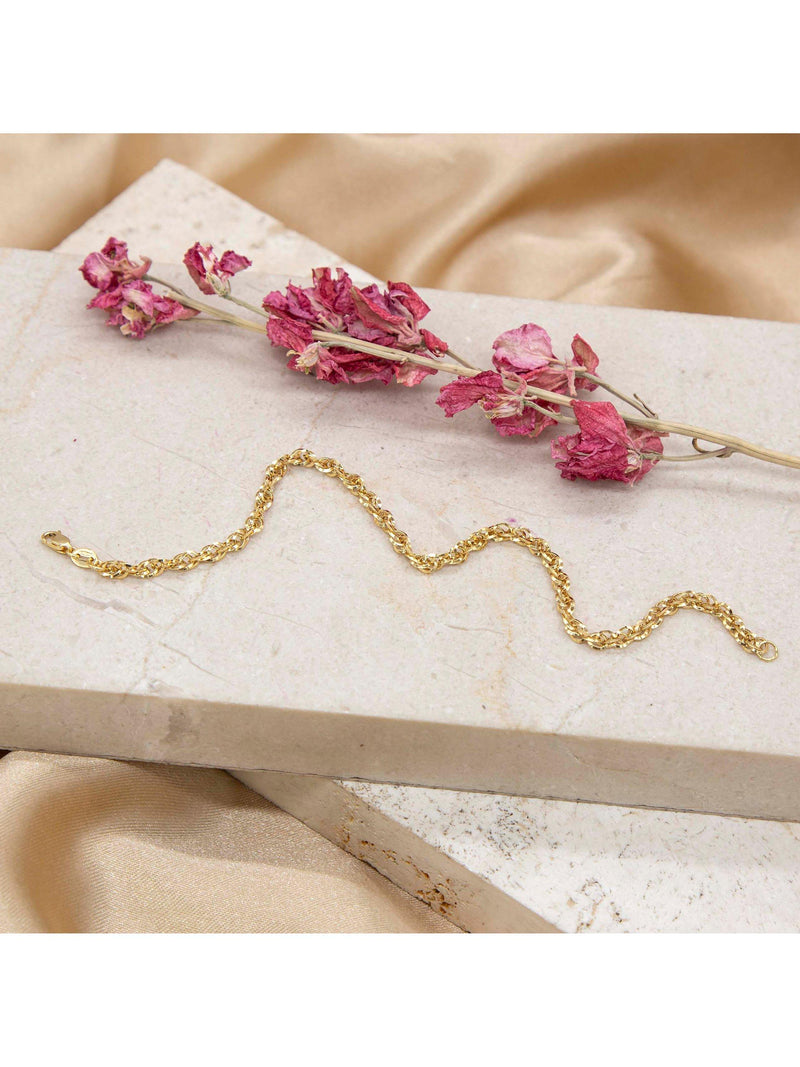 IBB 9ct gold diamond cut Prince of Wales bracelet 19cm, UK version