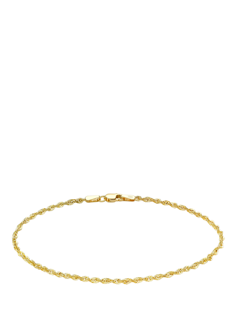 IBB 9ct gold rope chain bracelet 19cm - British product