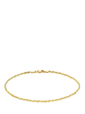 IBB 9ct gold rope chain bracelet 19cm - British product
