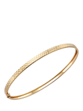 IBB 9ct gold diamond cut flat tube bangle (British brand)