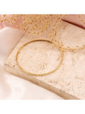 IBB 9ct gold diamond cut flat tube bangle (British brand)