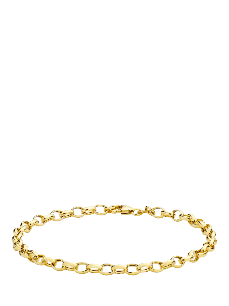 IBB 18ct gold hollow oval belcher bracelet (British brand)