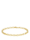 IBB 18ct gold hollow oval belcher bracelet (British brand)