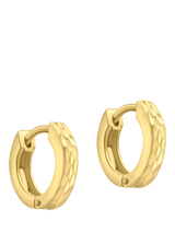 John Lewis IBB 9ct Gold Diamond Cut Huggie Hoop Earrings- Buy online at McGrocer