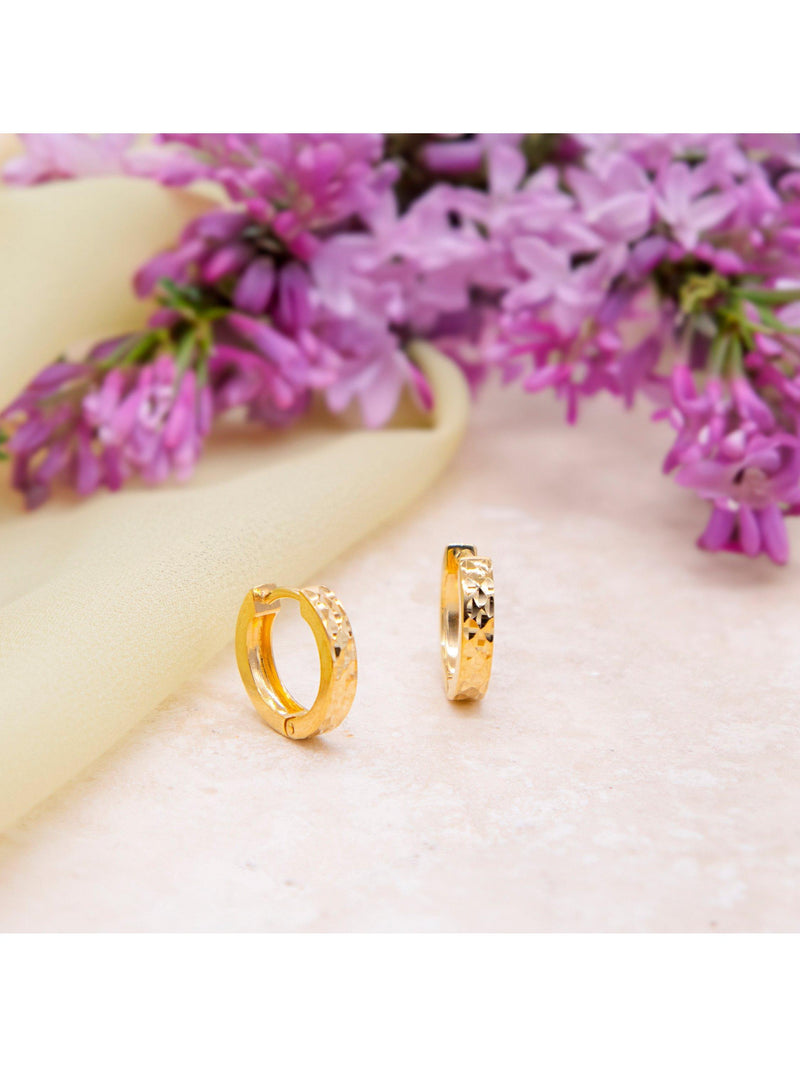 IBB 9ct gold diamond cut hoop earrings, UK version