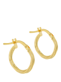 IBB 9ct gold polished twist hoop earrings (British brand)