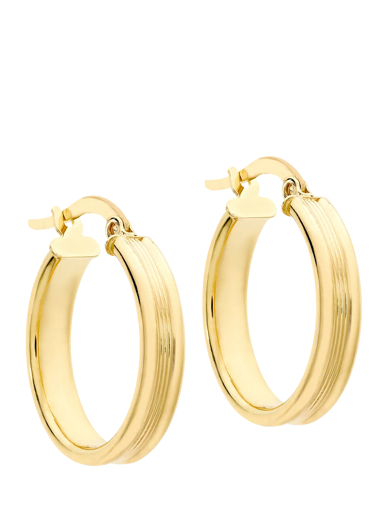 IBB 9ct gold creole hoop earrings 2.1cm, imported from the UK