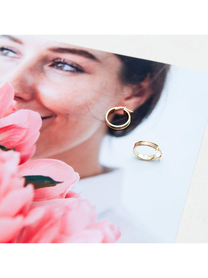 IBB 9ct gold creole hoop earrings 2.1cm, imported from the UK
