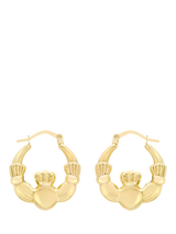 John Lewis IBB 9ct Gold Claddagh Creole Hoop Earrings- Buy online at McGrocer