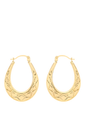 IBB gold creole oval earrings in 9ct solid yellow gold (British brand)