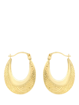 John Lewis IBB 9ct Gold Patterned Creole Hoop Earrings- Buy online at McGrocer