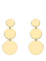 John Lewis IBB 9ct Gold 3 Graduated Disc Drop Earrings- Buy online at McGrocer