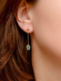 IBB 9ct gold oval malachite drop stud earrings - British product
